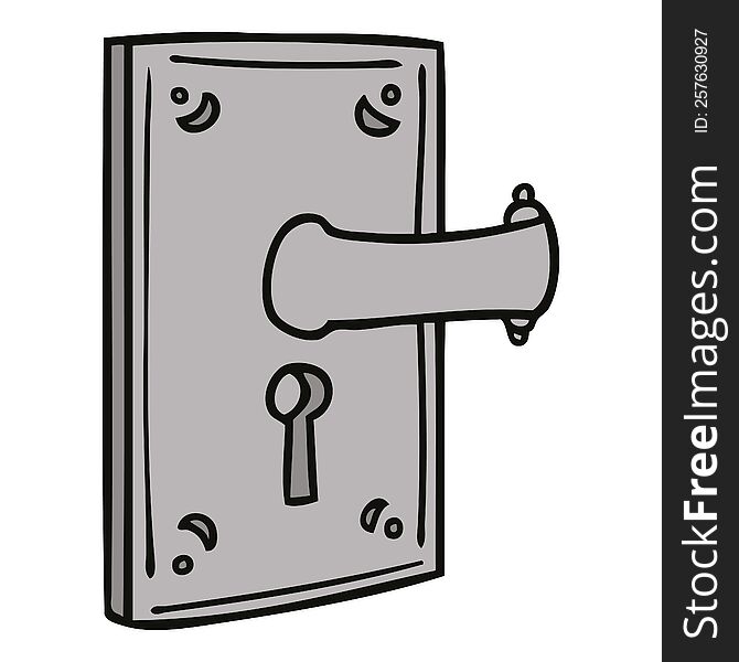 Cartoon Doodle Of A Door Handle