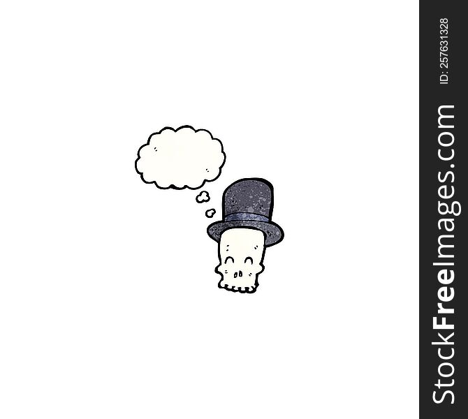 Cartoon Skull In Top Hat