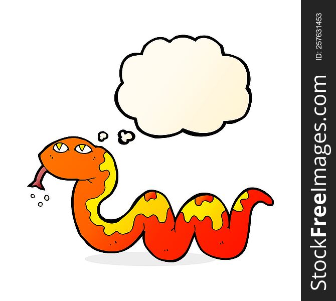 cartoon snake with thought bubble