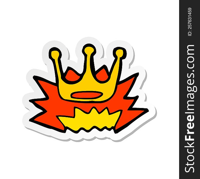 Sticker Of A Cartoon Crown Symbol