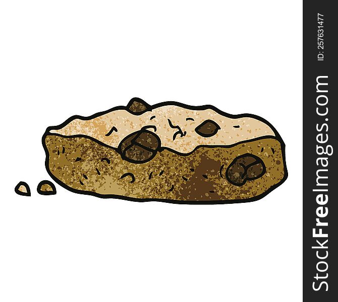 cartoon doodle choclate chip cookie