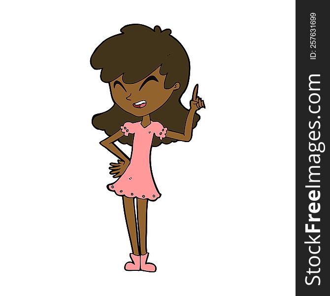 Cartoon Girl Making Point