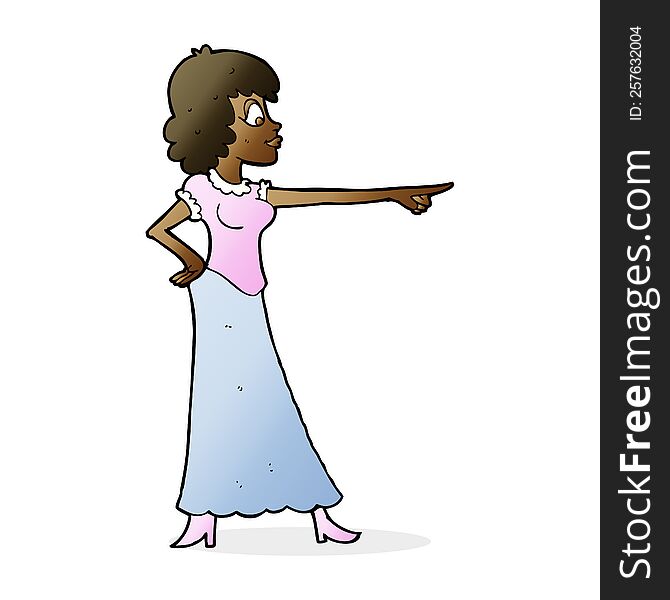 cartoon woman pointing finger