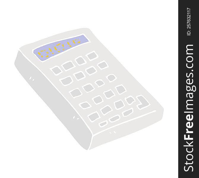 Flat Color Illustration Of A Cartoon Calculator