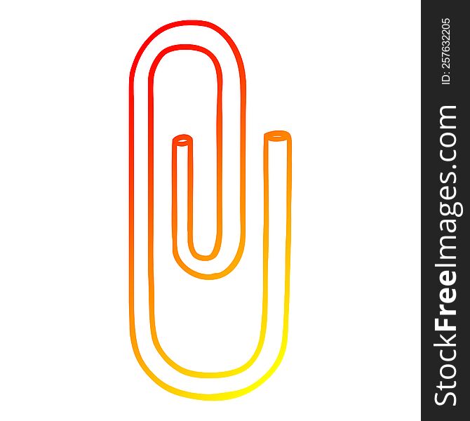 warm gradient line drawing cartoon paperclip