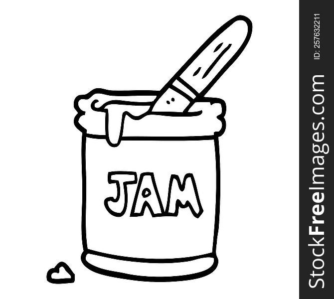 line drawing cartoon jam jar
