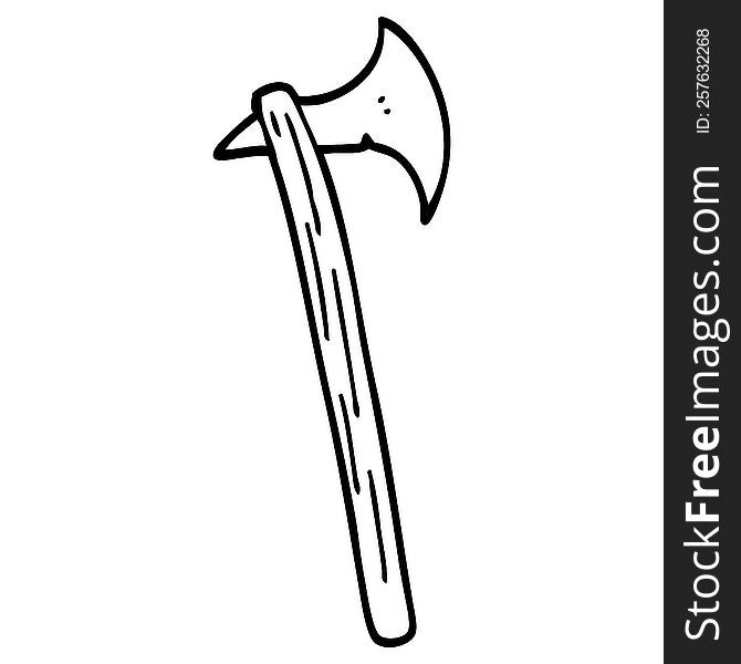 line drawing cartoon long axe