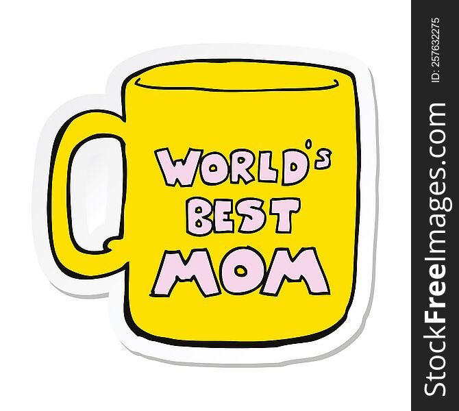 sticker of a worlds best mom mug
