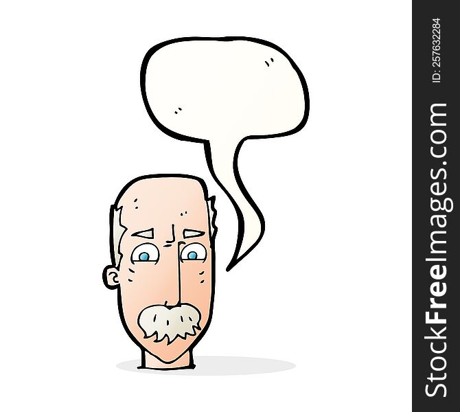Cartoon Annnoyed Old Man With Speech Bubble