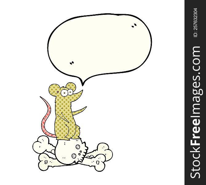 Comic Book Speech Bubble Cartoon Rat On Bones