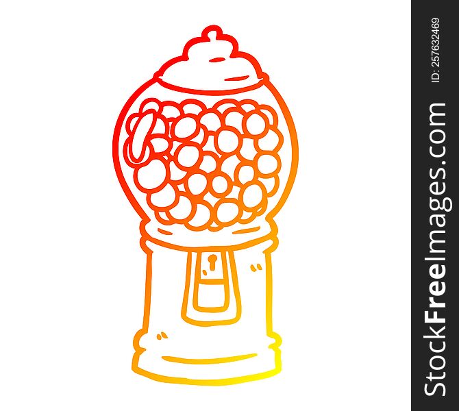 warm gradient line drawing of a gumball machine