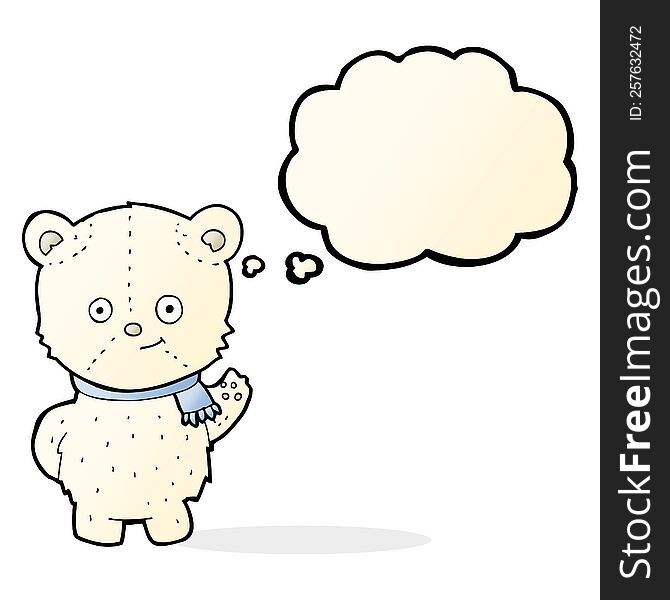 Cute Cartoon Polar Bear With Thought Bubble