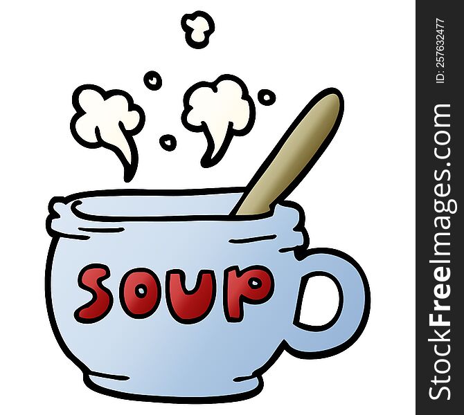 Cartoon Doodle Of Hot Soup