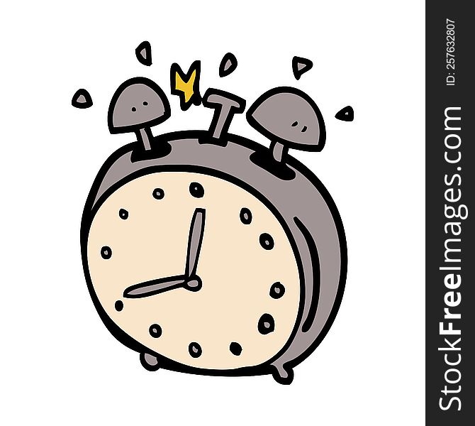 cartoon doodle alarm clock