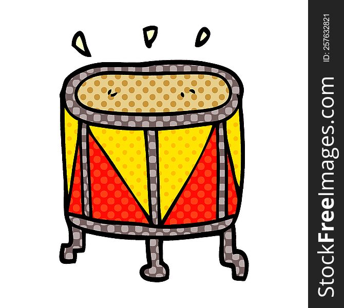cartoon doodle drum on stand