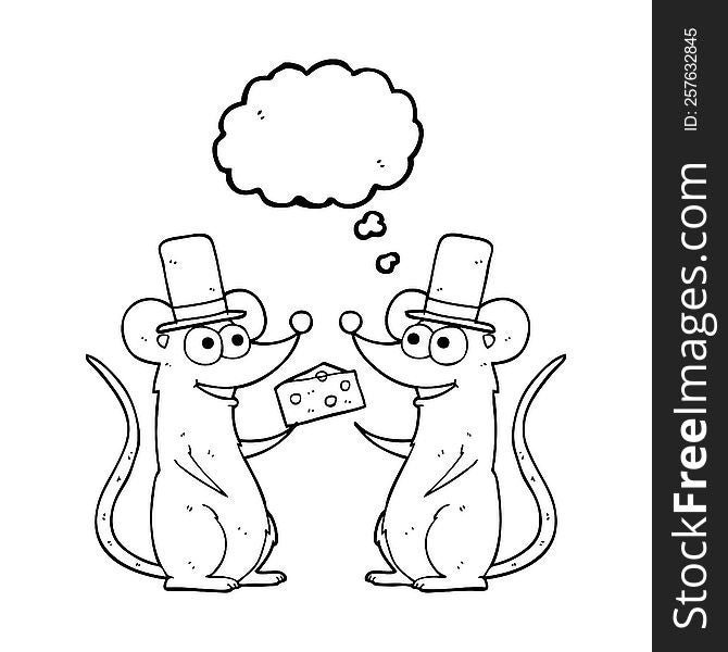 Thought Bubble Cartoon Mice With Cheese