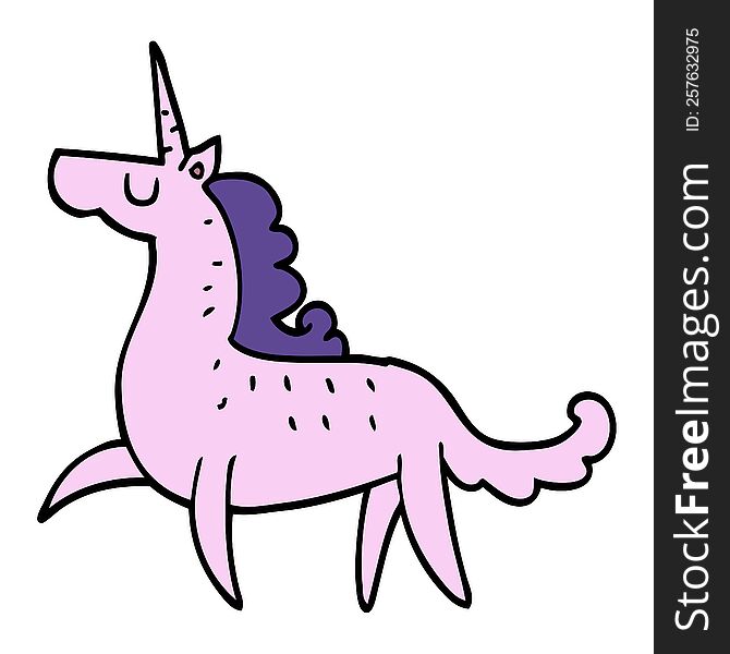 cartoon doodle magical unicorn