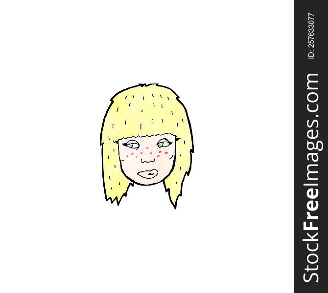 cartoon blond woman s face