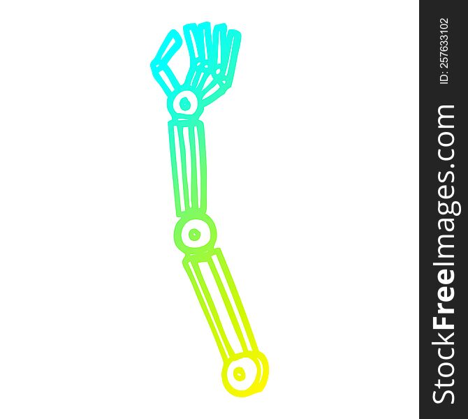 cold gradient line drawing of a cartoon robotic arm