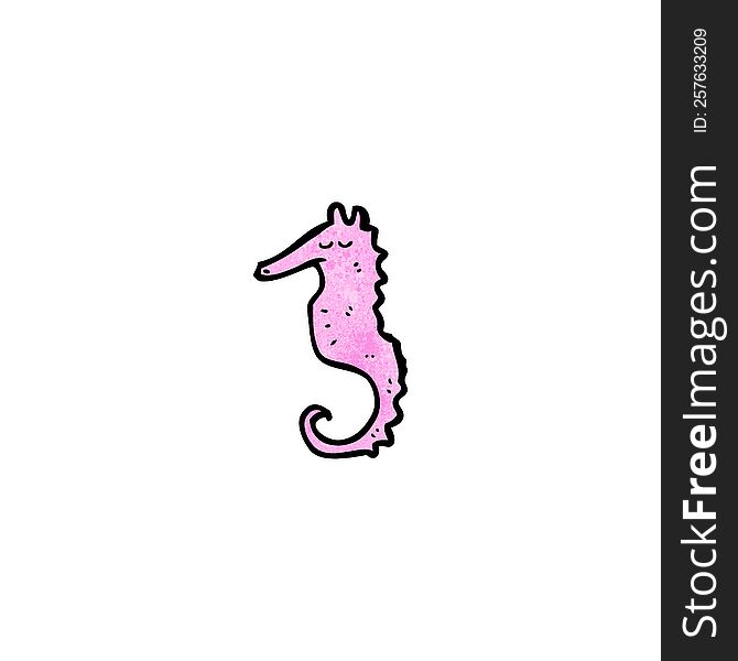 cartoon pink sea horse