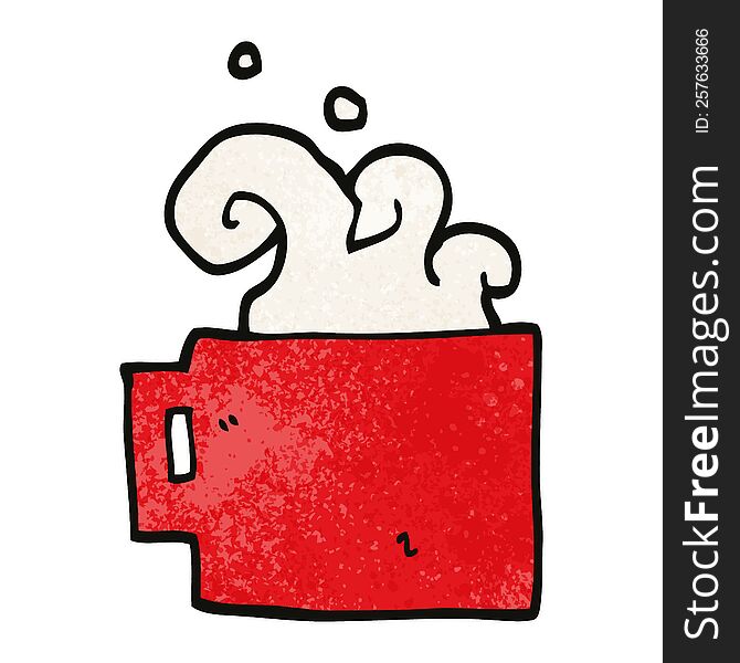 Cartoon Doodle Hot Cup Of Coffee