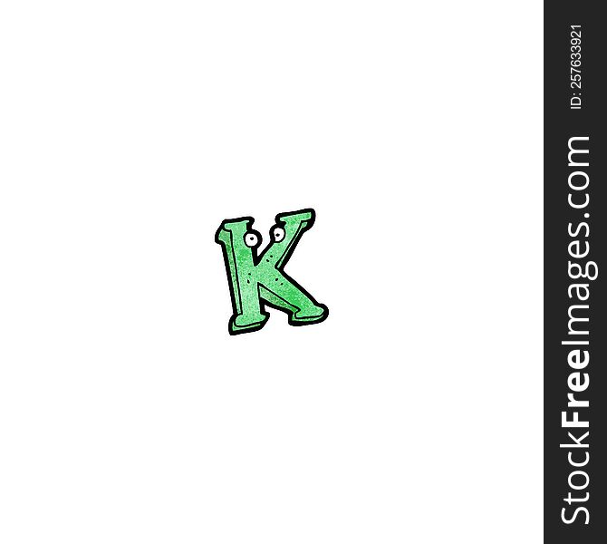 cartoon letter k with eyes