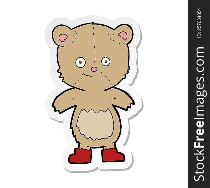 Sticker Of A Cartoon Cute Teddy Bear