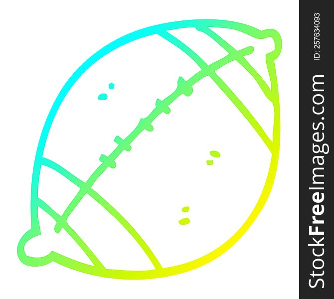 cold gradient line drawing of a cartoon football