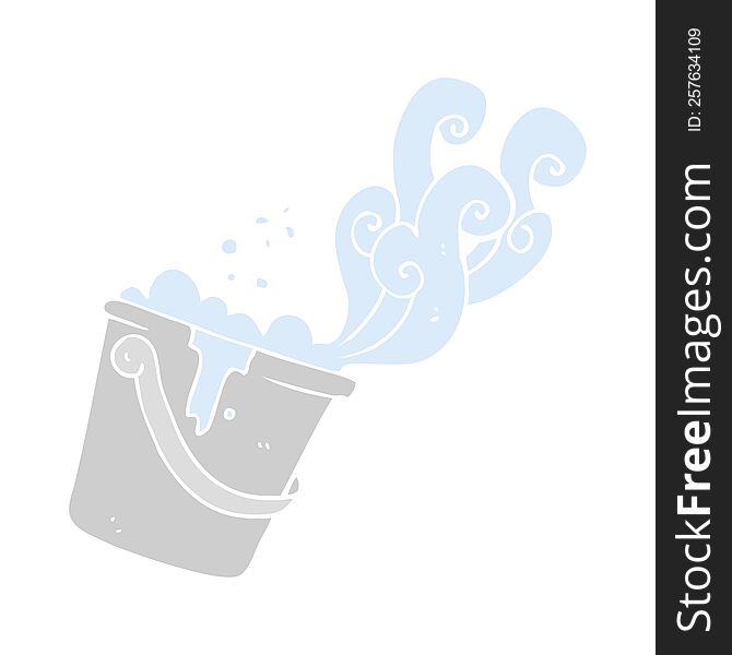 flat color illustration of cleaning bucket. flat color illustration of cleaning bucket