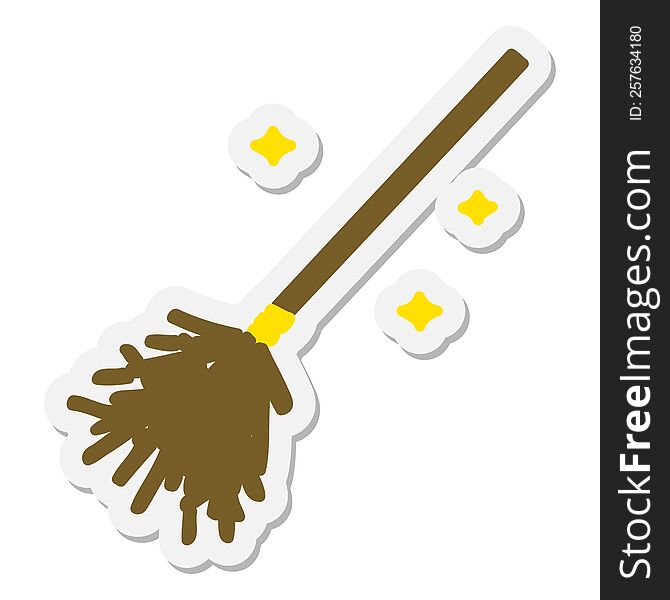 Magic Broomstick Sweeping Sticker