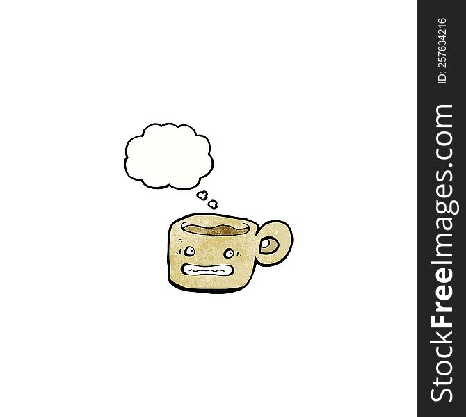 cartoon anxious coffee cup