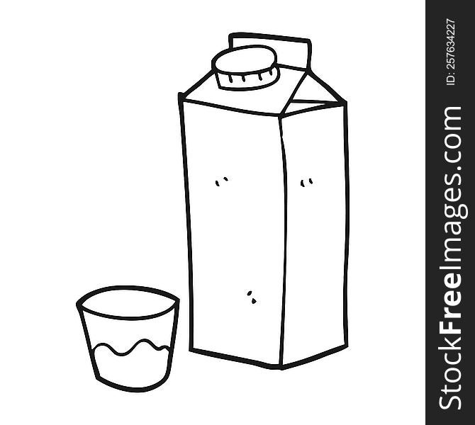 black and white cartoon milk carton