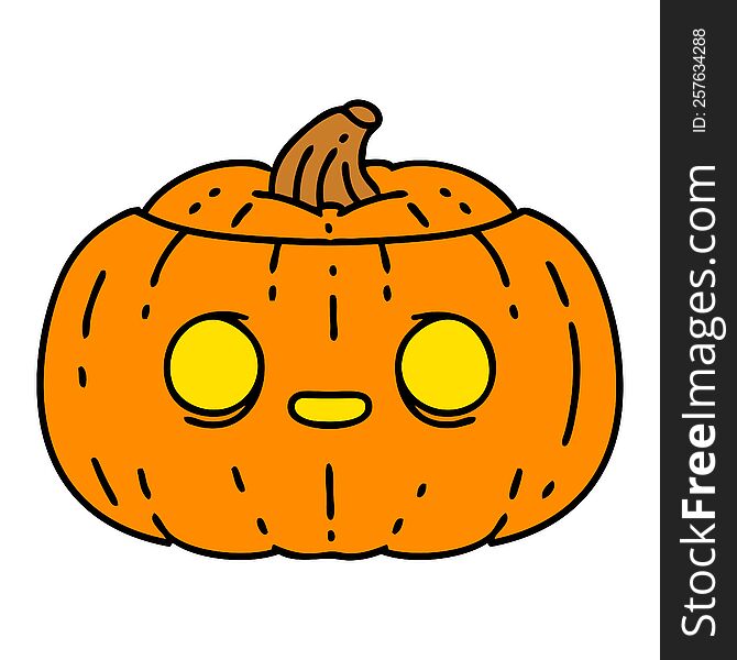 cartoon of a spooky halloween pumpkin