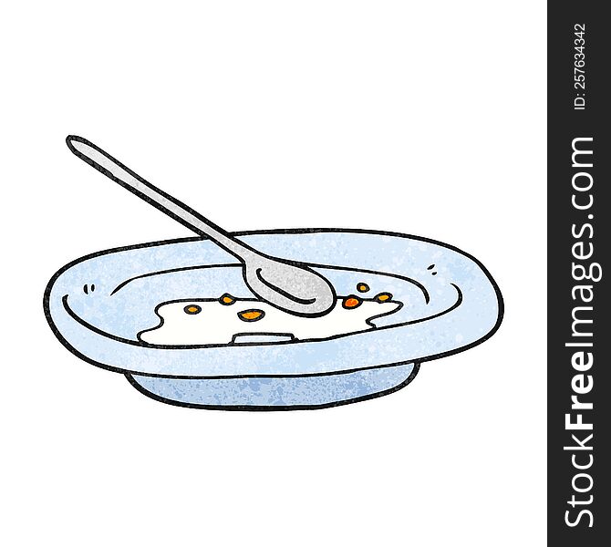 Textured Cartoon Empty Cereal Bowl