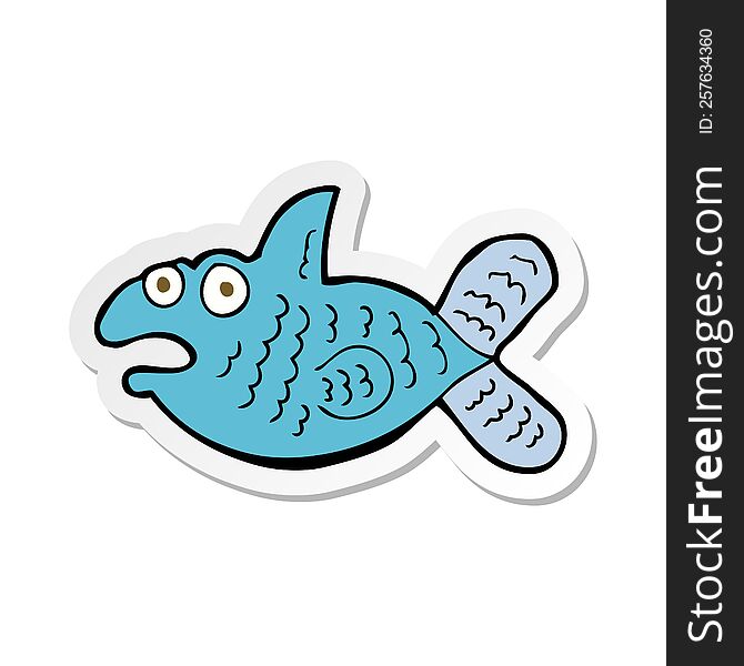 Sticker Of A Cartoon Fish