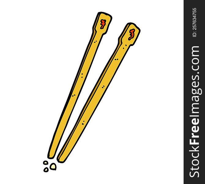 cartoon doodle chop sticks