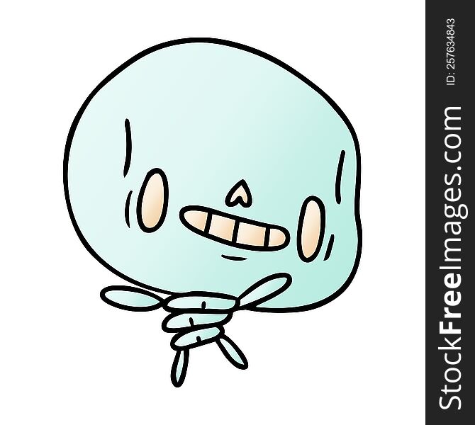 Gradient Cartoon Kawaii Cute Dead Skeleton