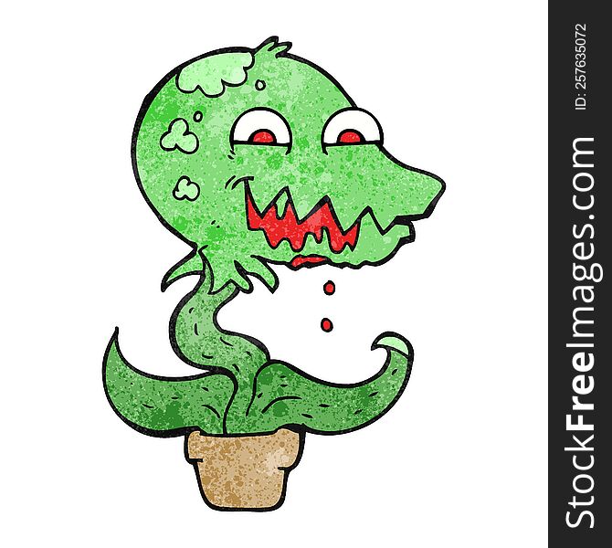 freehand drawn texture cartoon monster plant