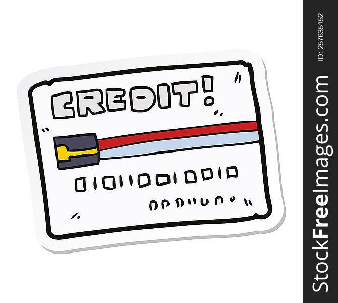 sticker of a cartoon credit card