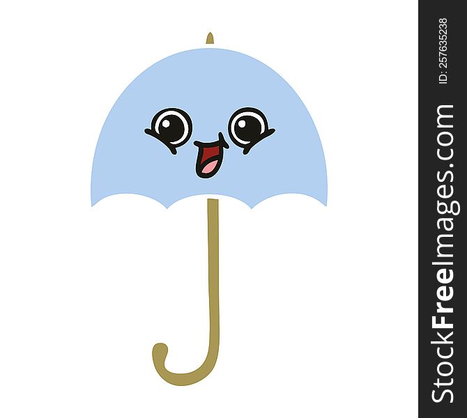 Flat Color Retro Cartoon Umbrella