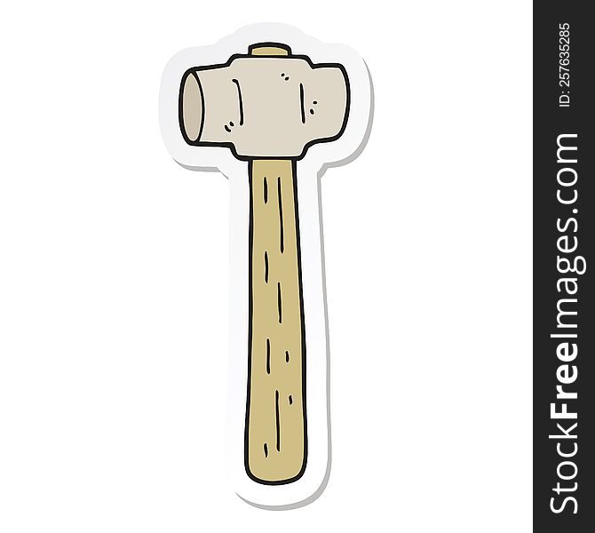 Sticker Of A Cartoon Sledgehammer