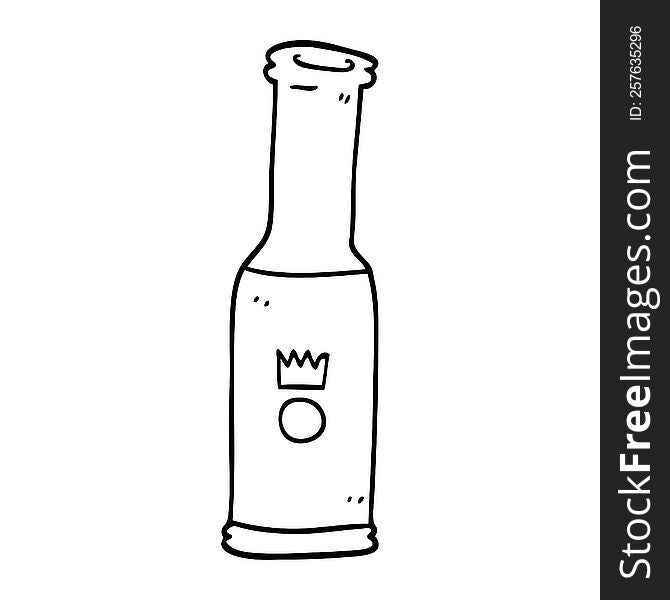 line drawing cartoon beer bottle