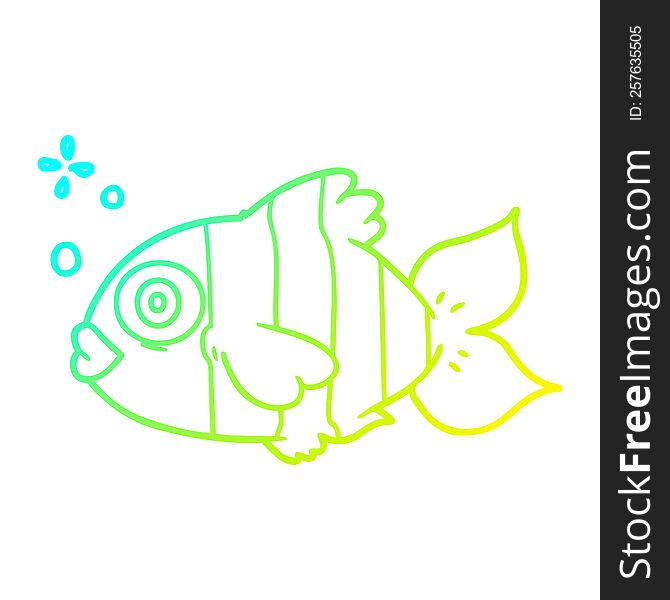 cold gradient line drawing cartoon exotic fish