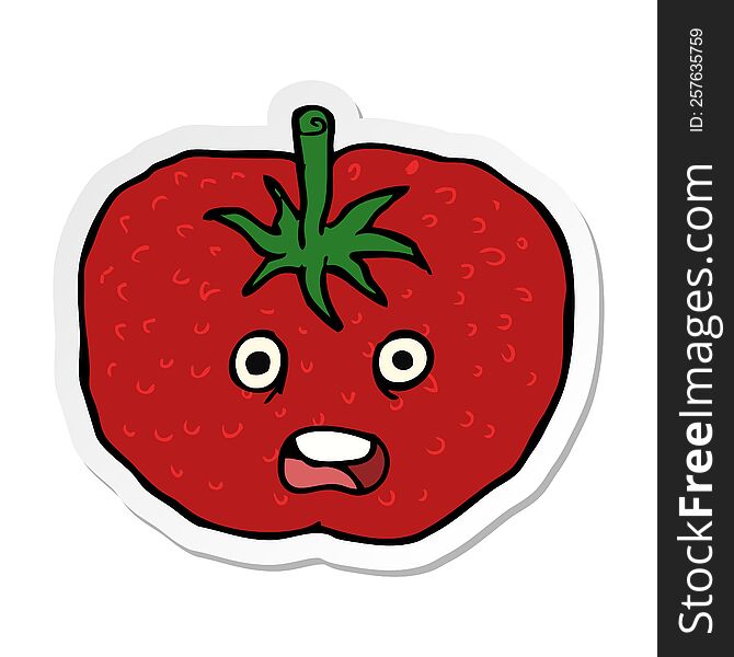 Sticker Of A Cartoon Tomato