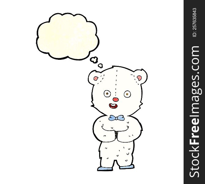 Cartoon Teddy Polar Bear With Thought Bubble