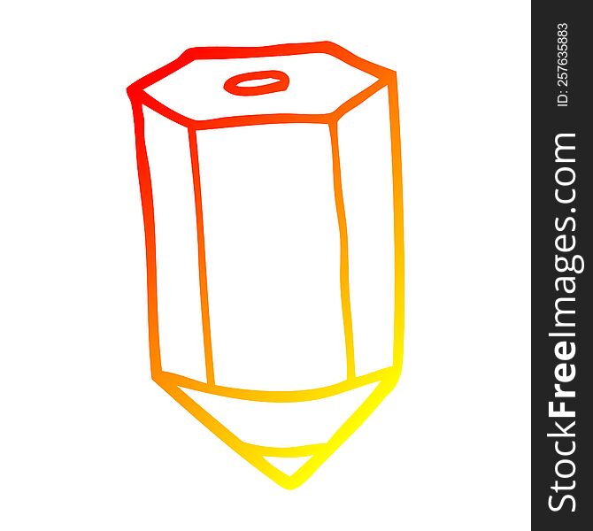 warm gradient line drawing of a cartoon colored pencil