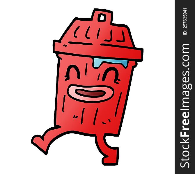 cartoon doodle waste bin