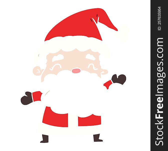 Flat Color Style Cartoon Santa Claus