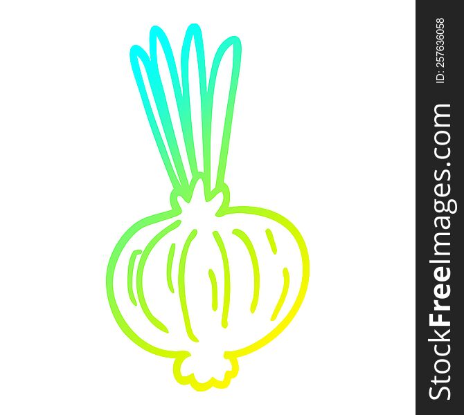 Cold Gradient Line Drawing Cartoon Onion