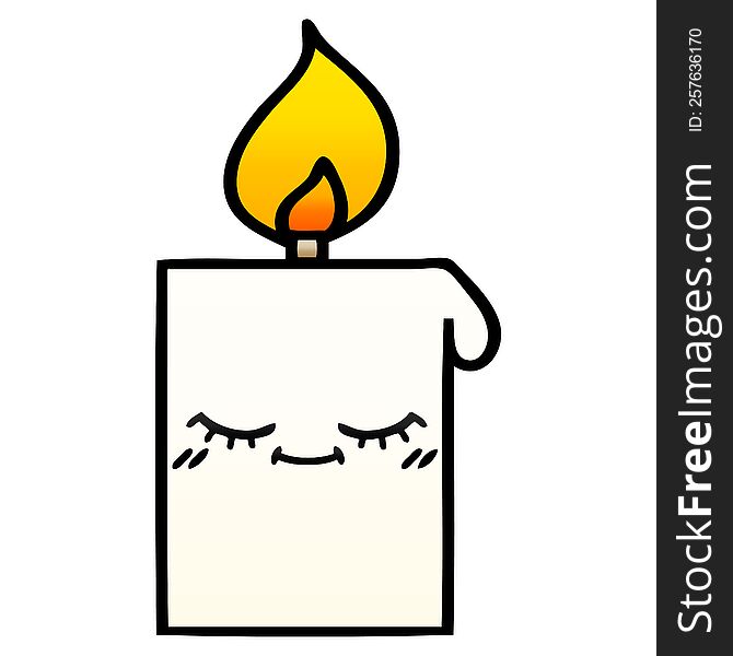 Gradient Shaded Cartoon Lit Candle